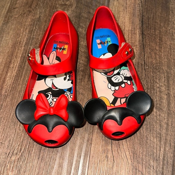 Mini Melissa Minnie and Mickey Mouse shoes size 9 - Picture 1 of 4